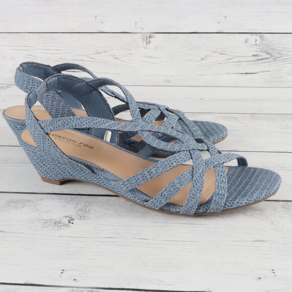 London Fog 7.5M Women's Light Blue, Heel Sling Strap, Open Toe Sandals - Picture 7 of 10